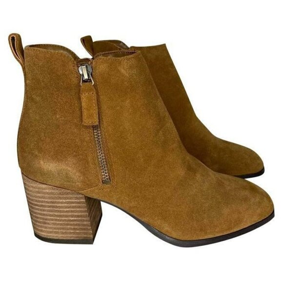 New Blondo Waterproof Siena Camel Brown Suede Heeled Ankle Boots/Booties 11M - Picture 2 of 9